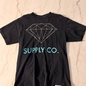 Diamond Supply Co. Black Tee with Aqua Graphic